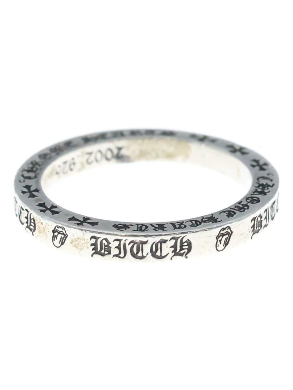 Chrome Hearts Spacer Lipstongue Lip and Tan Ring Silver